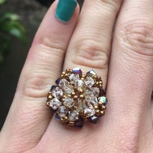Beaded Flower Ring OS